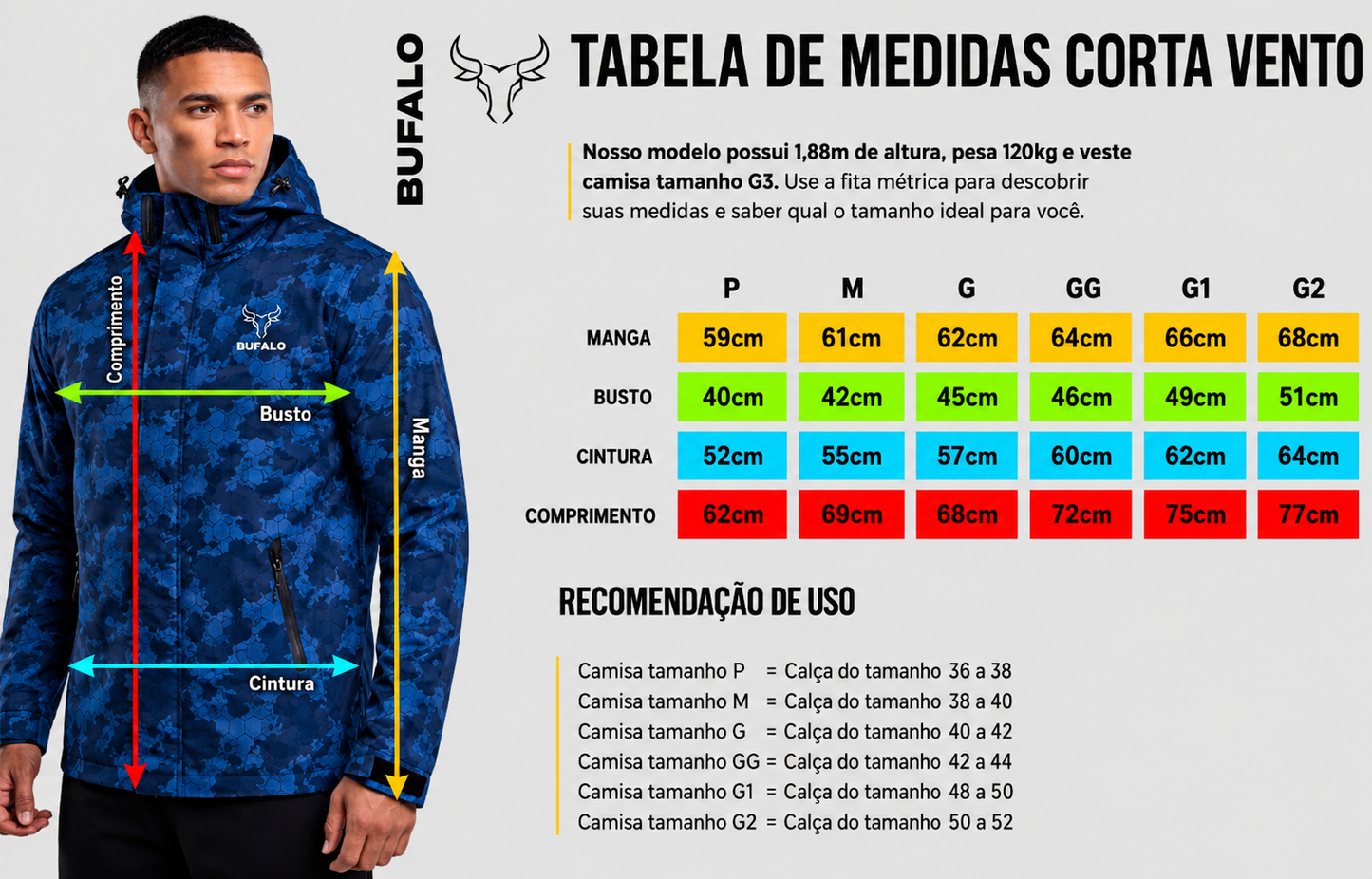 CORTA VENTO CAMUFLADA AZUL