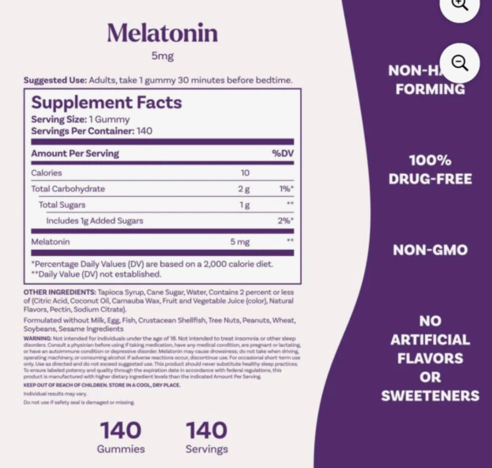 MELATONINA NATROL 5MG 140 GUMMIES (DOSES)