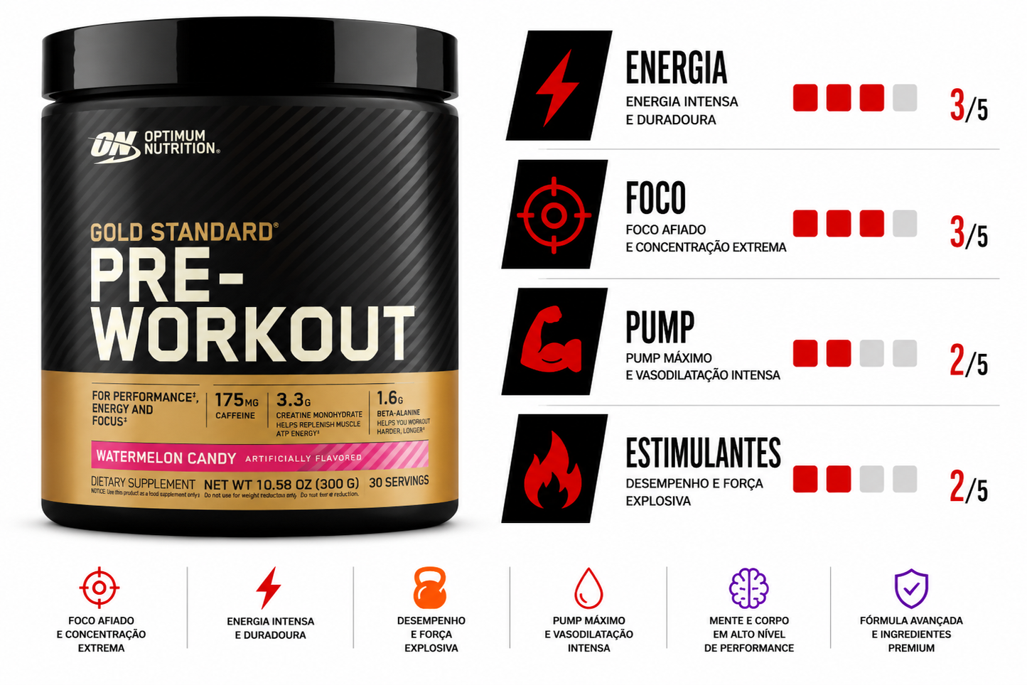 PRÉ TREINO OPTIMUM NUTRITION - 300G