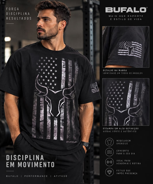 CAMISA OVERSIZED PRETA AMERICAN
