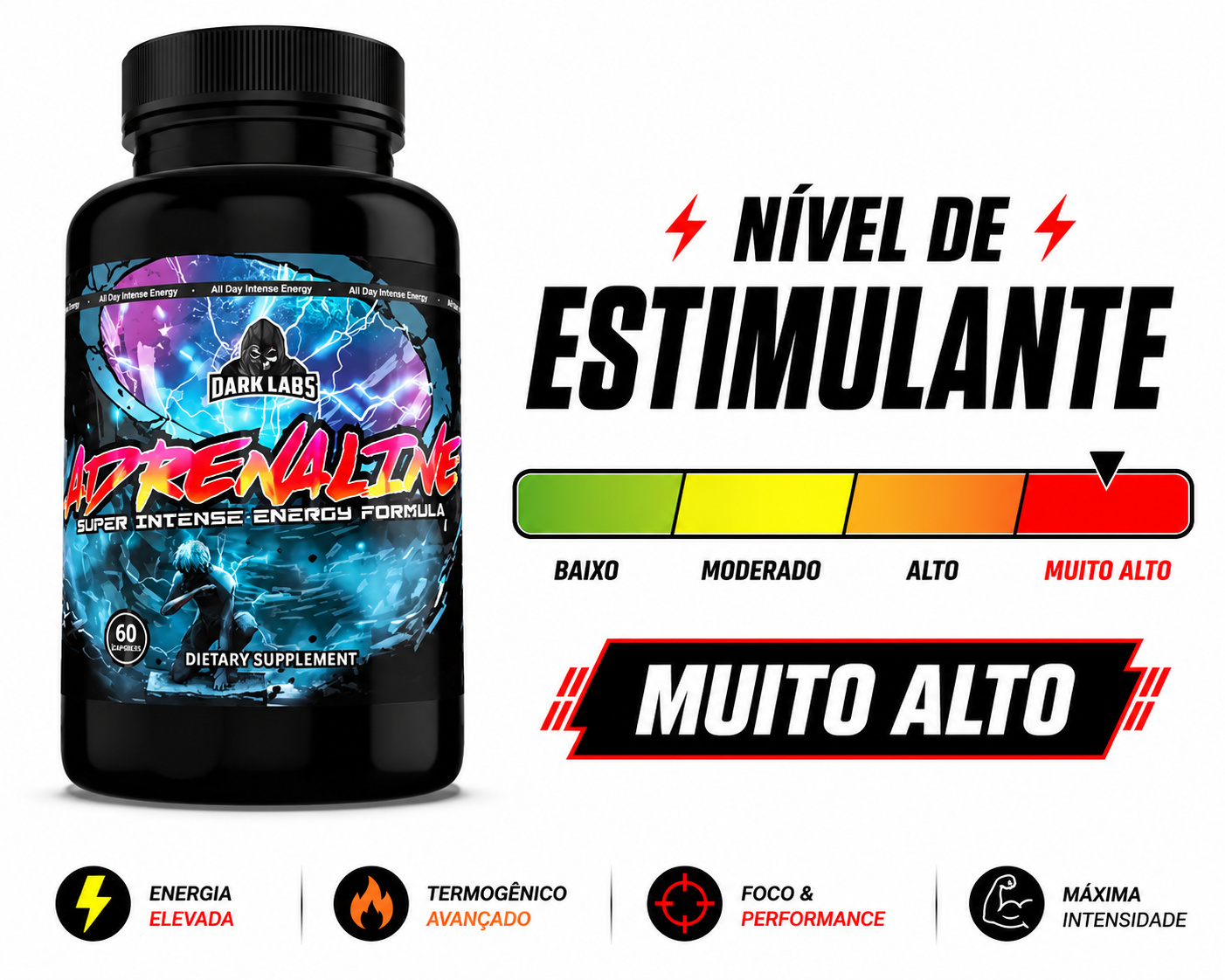 TERMOGÊNICO ADRENALINE - 60 CAPSULAS