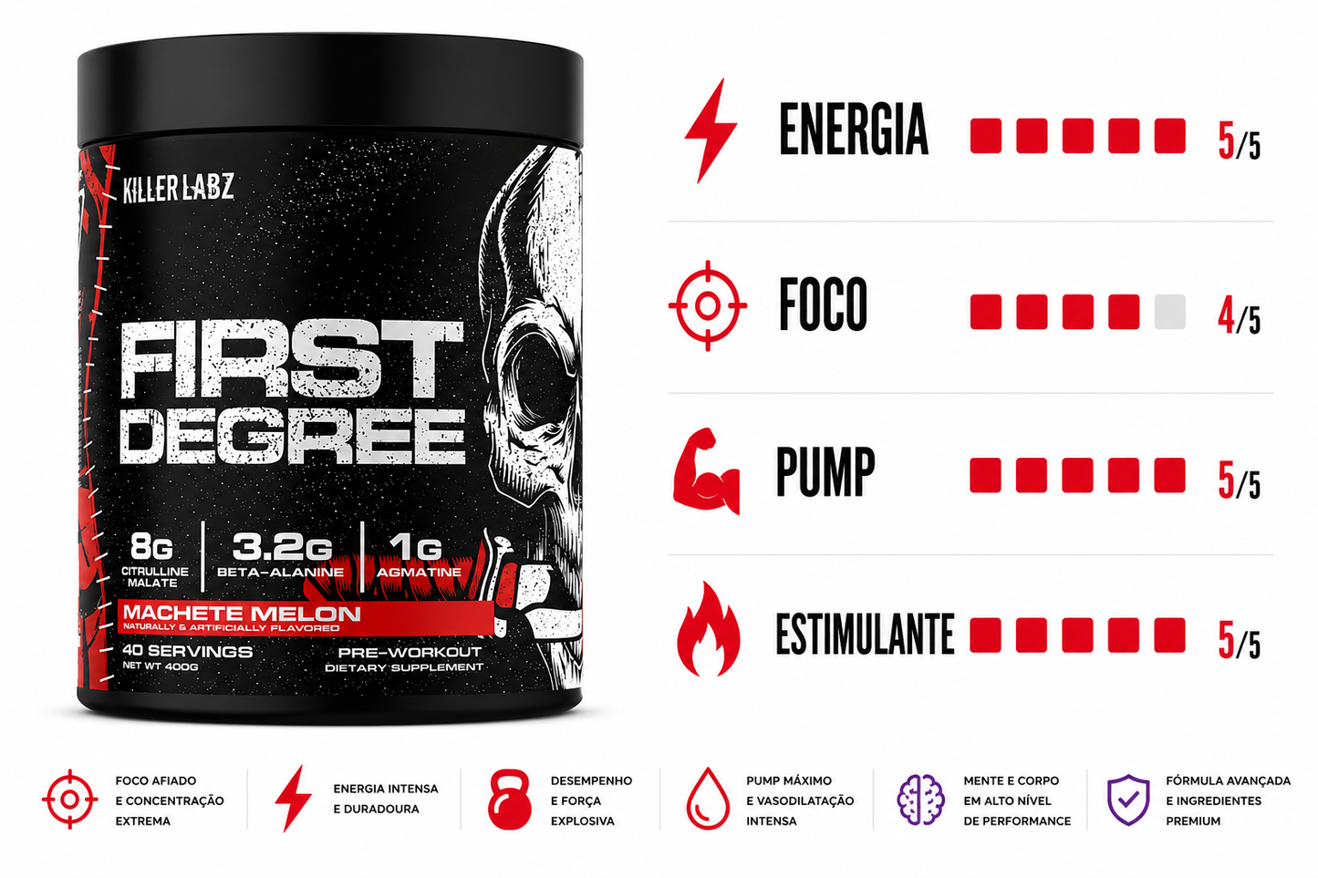 PRÉ TREINO IMPORTADO FIRST DEGREE - 400G