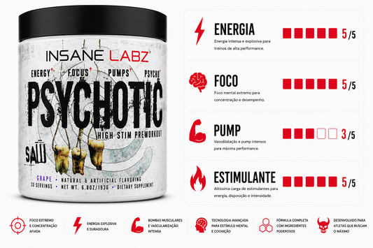 PRÉ TREINO IMPORTADO PSYCHOTIC JOGOS MORTAIS - 193G