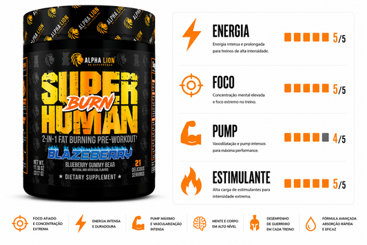 PRÉ TREINO + TERMOGÊNICO SUPER HUMAN 317G