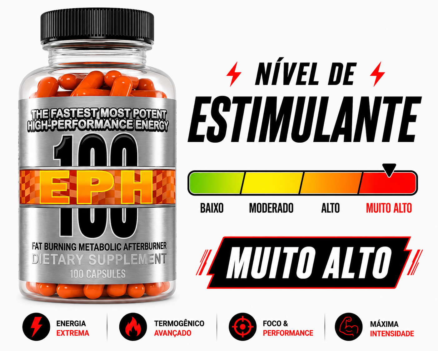 TERMOGÊNICO IMPORTADO EPH100 - 60 CÁPSULAS