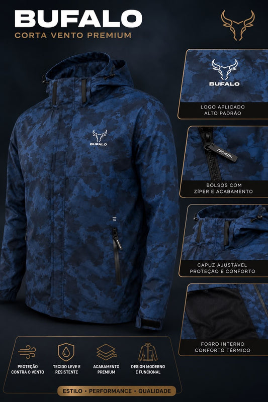 CORTA VENTO CAMUFLADA AZUL