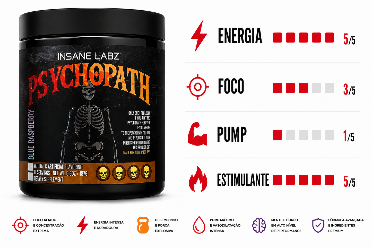 PRÉ TREINO PSYCHOPATH 187G