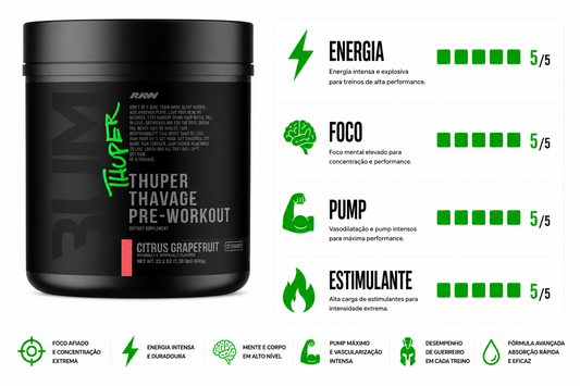 PRÉ TREINO THUPER THAVAGE RAW 630G