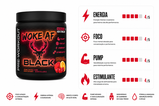 PRÉ TREINO WOKE AF BLACK - 357G