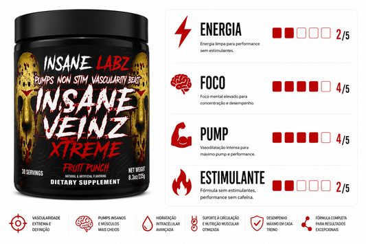 INSANE VEINZ XTREME (INTRA OU PRÉ SEM CAFEINA) - 236G