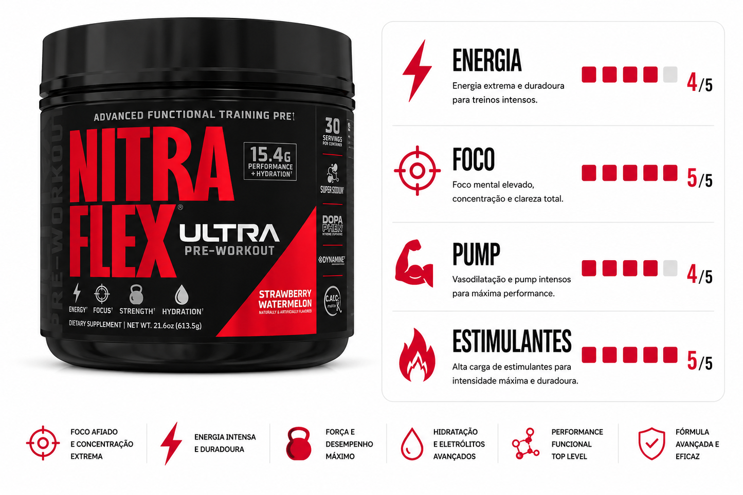 PRÉ TREINO NITRAFLEX ULTRA 609G