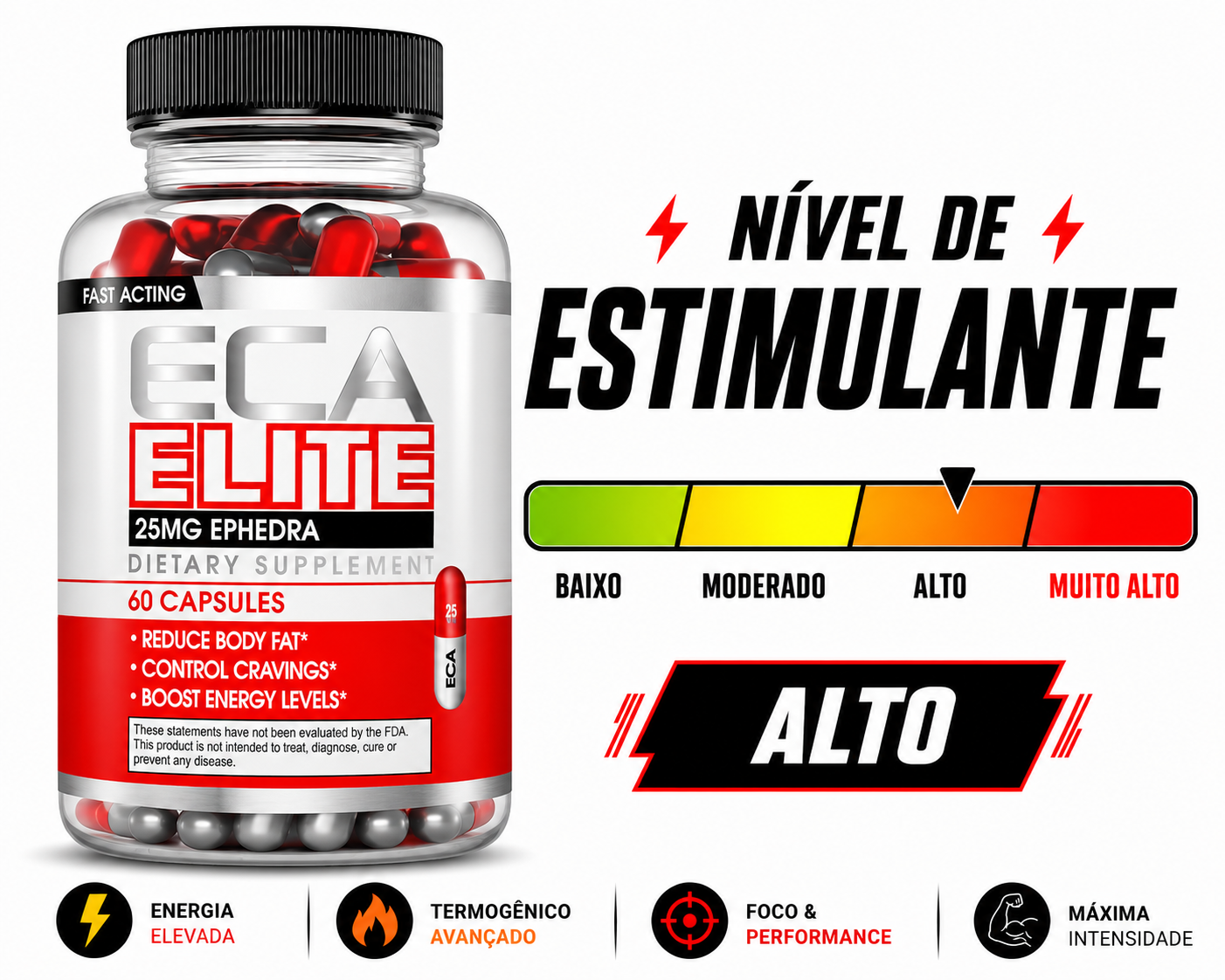 TERMOGÊNICO ECA ELITE - 60 CAPSULES