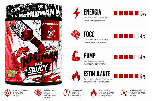 PRÉ TREINO INHUMAN EXTRA SAUCY 496G