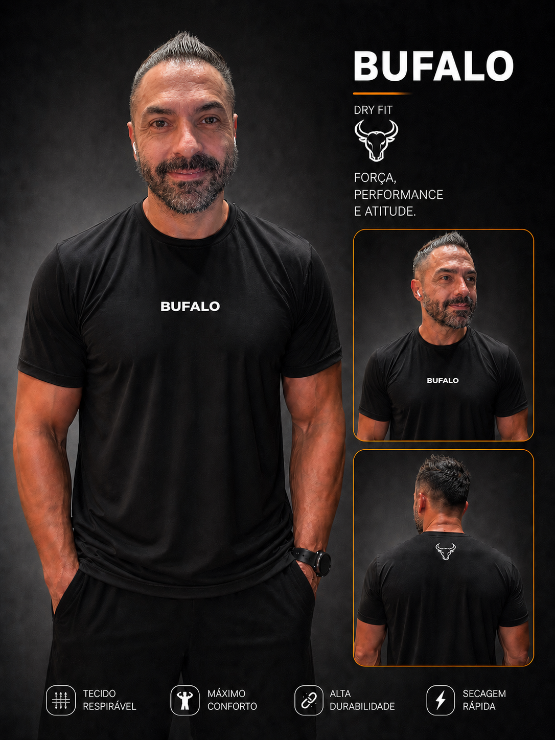 CAMISA DRYFIT PRETA
