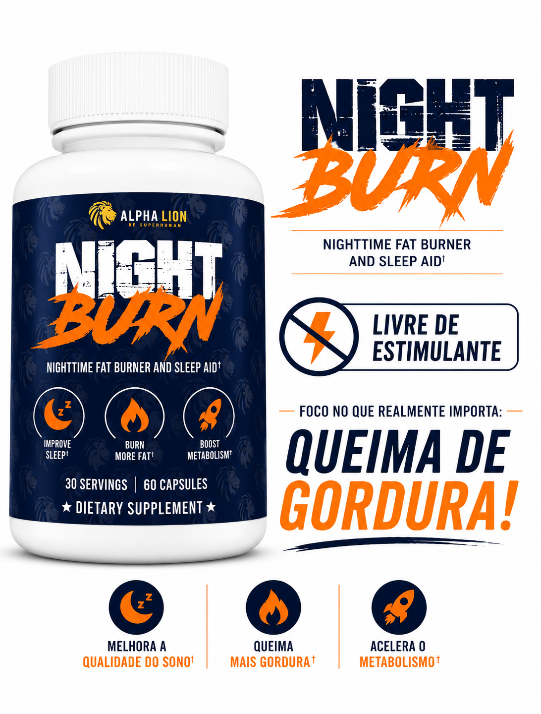 NIGHT BURN ALPHA LION - 60 CAPSULAS