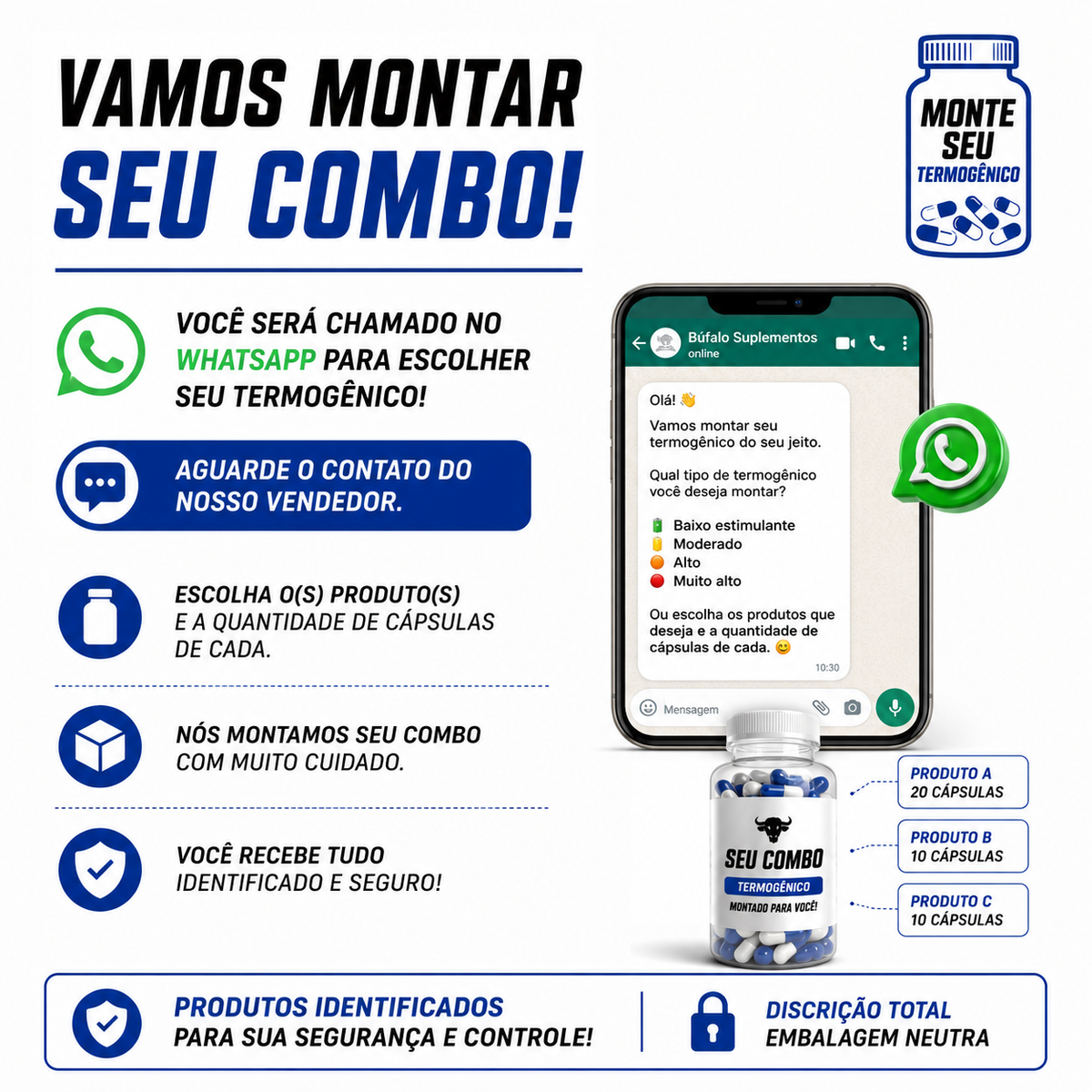 MONTE SEU TERMOGENICO AMERICANO - ESCOLHA A QUANTIDADE