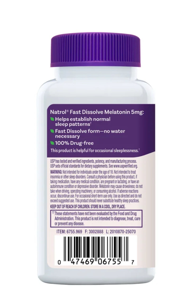 MELATONINA NATROL 5MG - 250 TABLETES