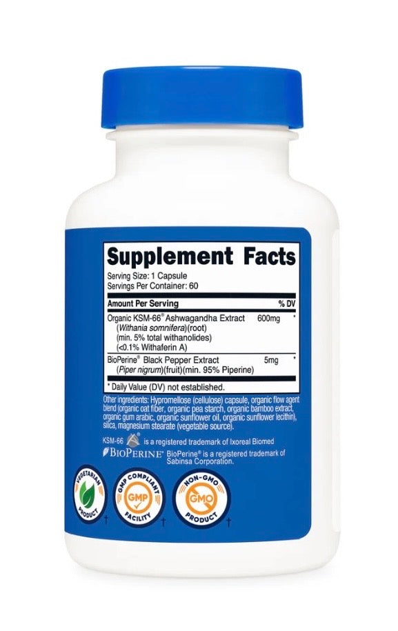 KSM-66 ASHWAGANDHA - 60 CAPSULES