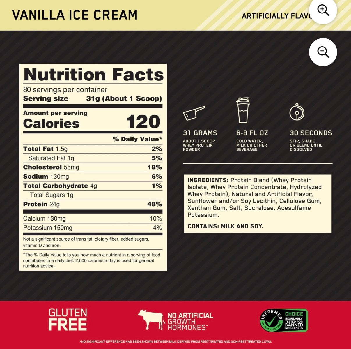 GOLD STANDARD WHEY ON BAUNILHA - 2.48KG