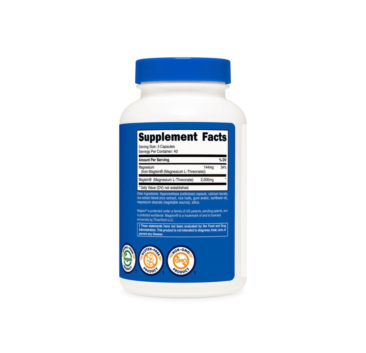 MAGNESIO L-THREONATE NUTRICOST - 120 CAPSULES