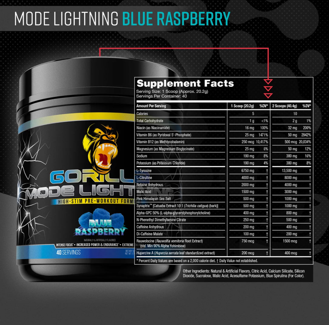 GORILLA MODE LIGHTNING PRÉ TREINO - 808G