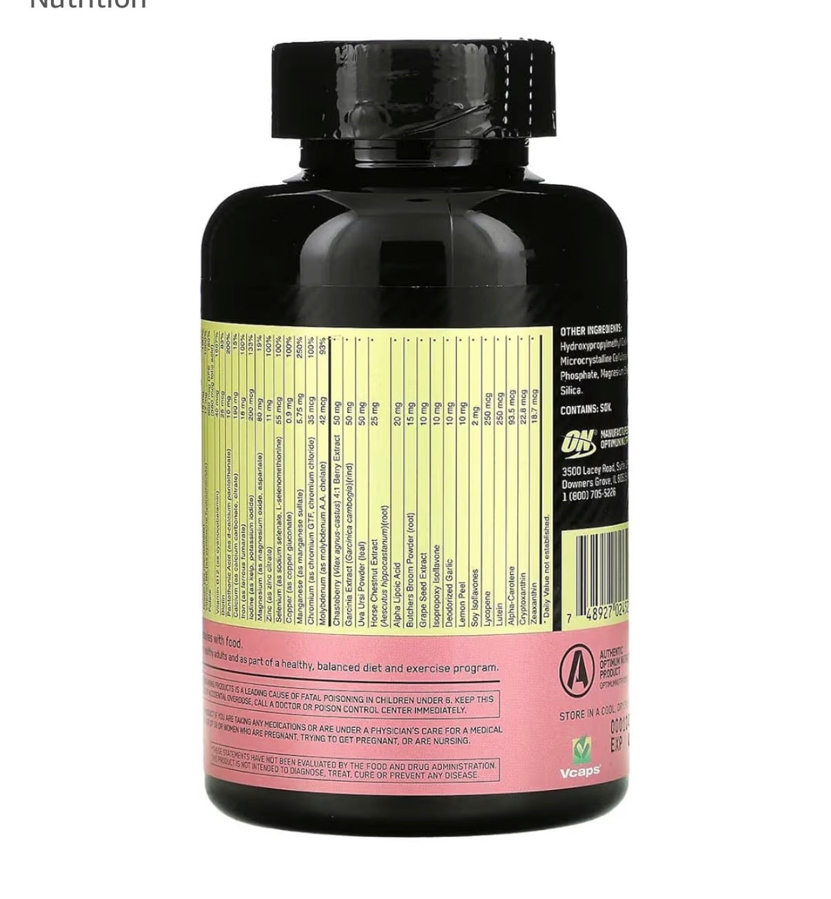 MULTIVITAMINICO IMPORTADO OPTI-WOMEN 120 CAPSULAS