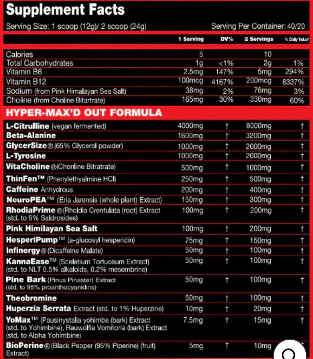 PRÉ TREINO HYPER MAX OUT - 480G