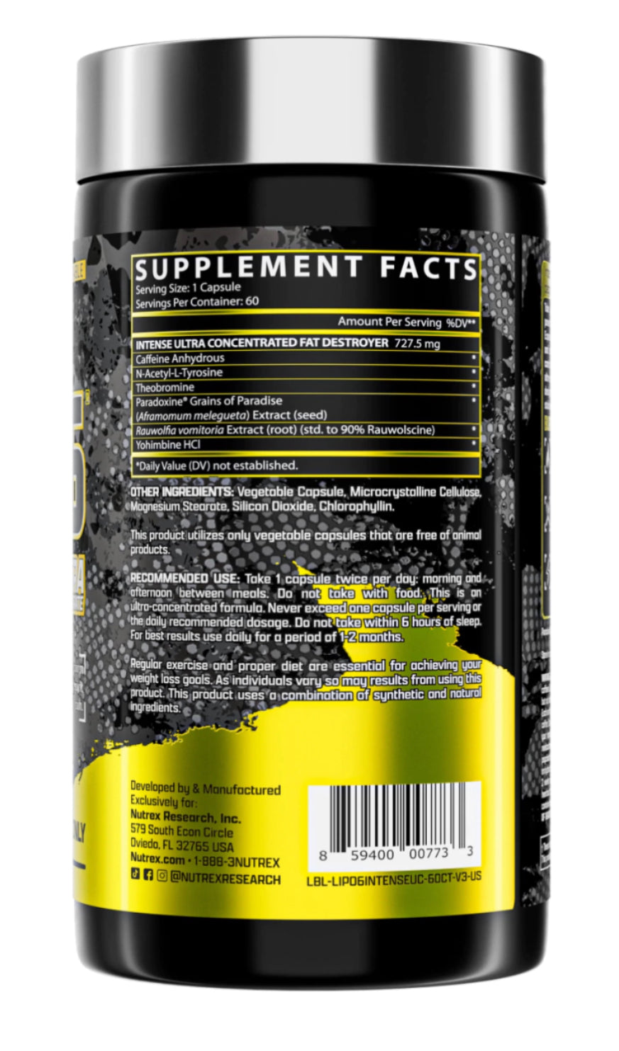 LIPO 6 BLACK INTENSE IMPORTADO - 60 CAPSULAS