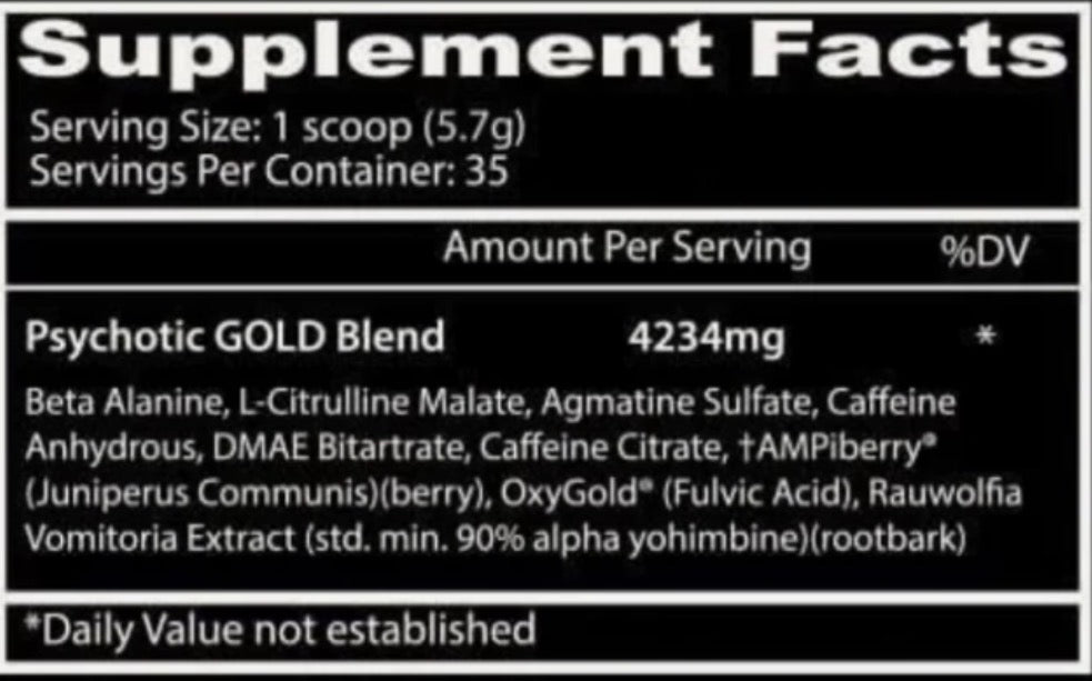 PRÉ TREINO PSYCHOTIC GOLD IMPORTADO - 200G