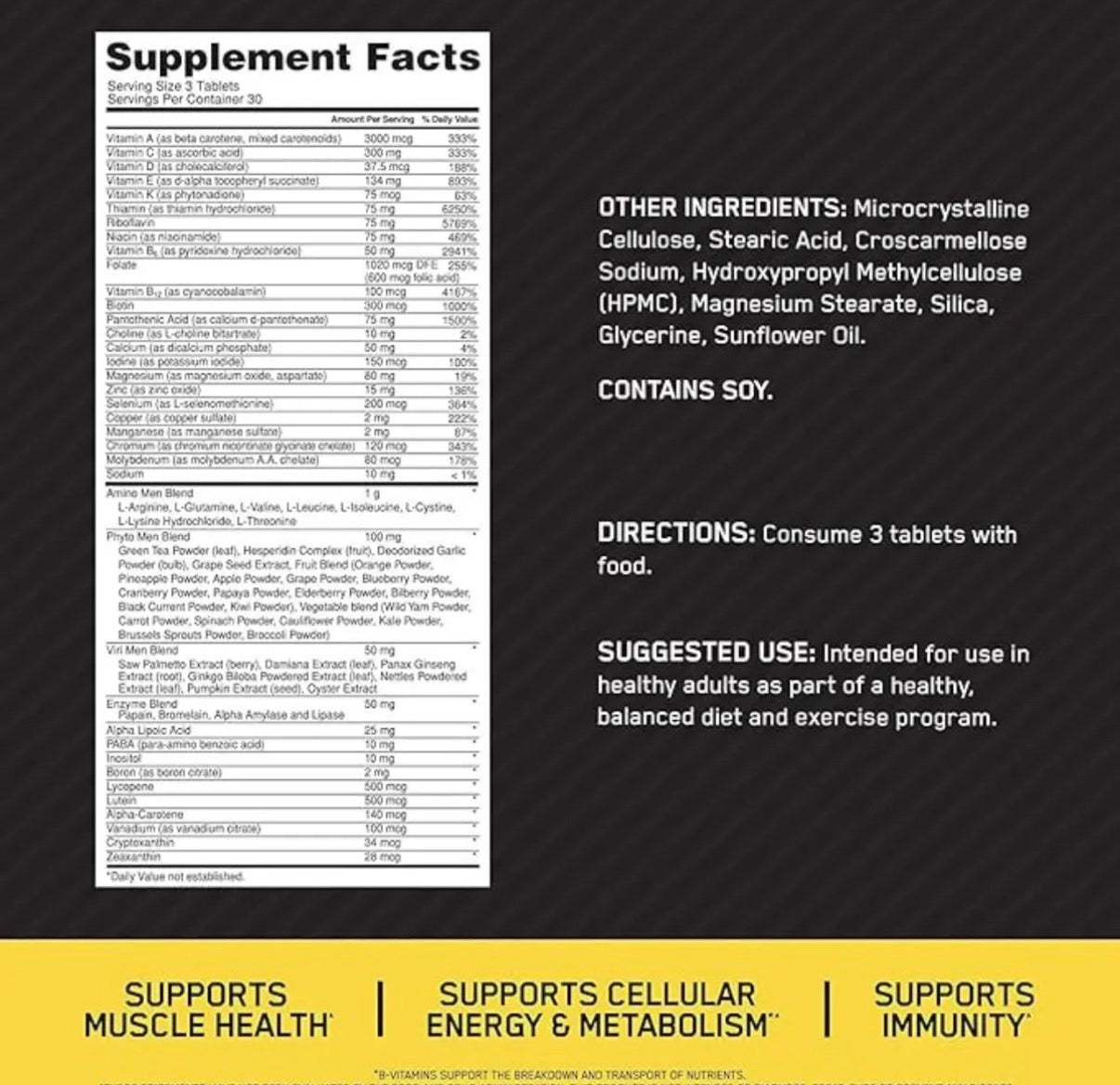 MULTIVITAMINICO IMPORTADO OPTI-MEN