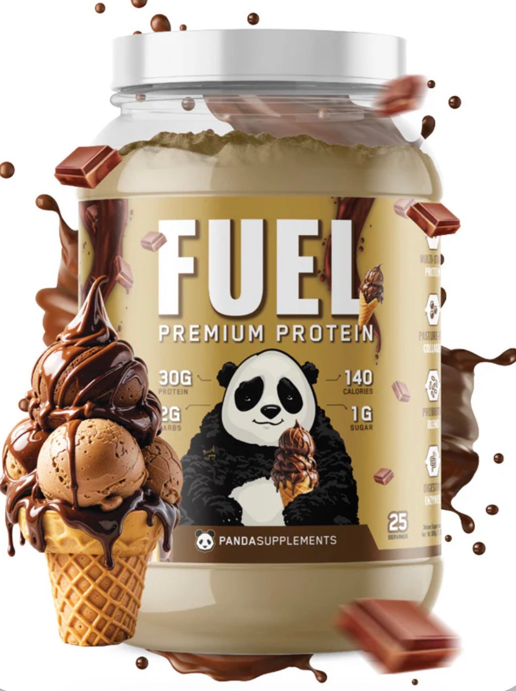 PANDA FUEL WHEY SORVETE DE CHOCOLATE - 965G