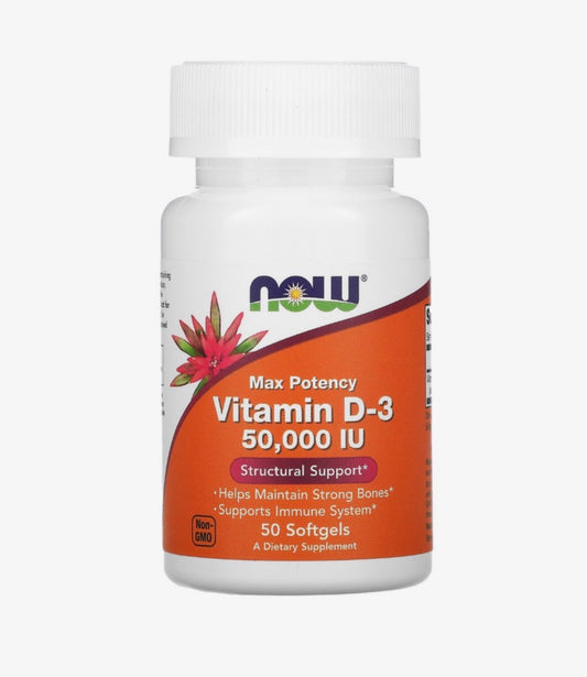 VITAMINA D3 50000UI NOW FOODS 50 CAPSULAS - IMPORTADA