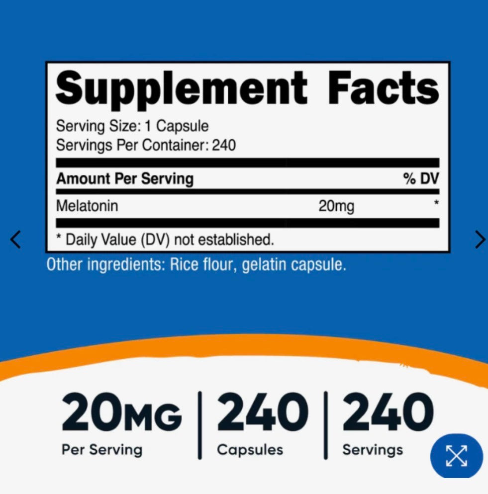 MELATONINA 240 CAPSULAS (8 MESES) - 20MG