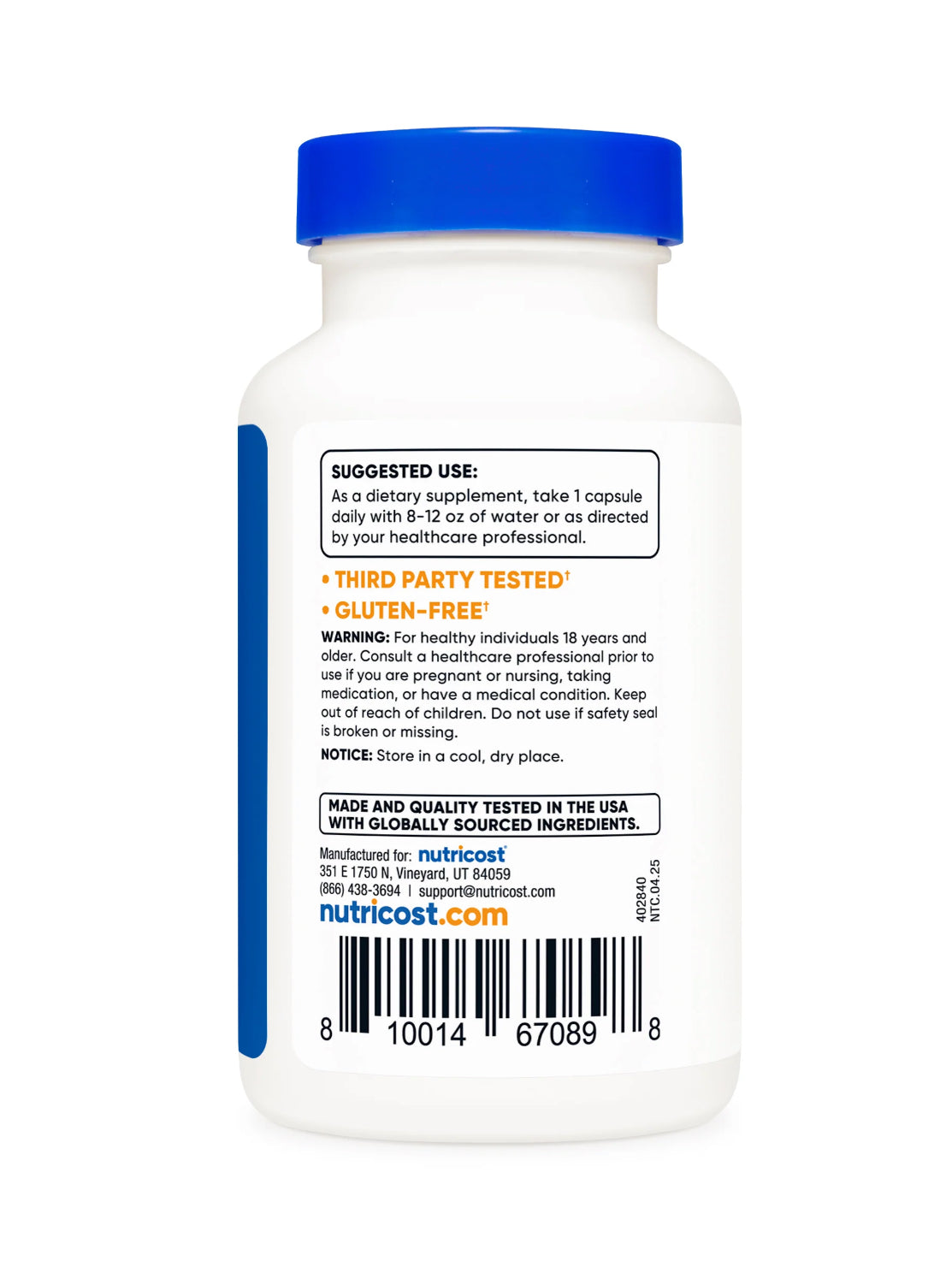 YOHIMBINA 9MG NUTRICOST - 120 CAPSULAS