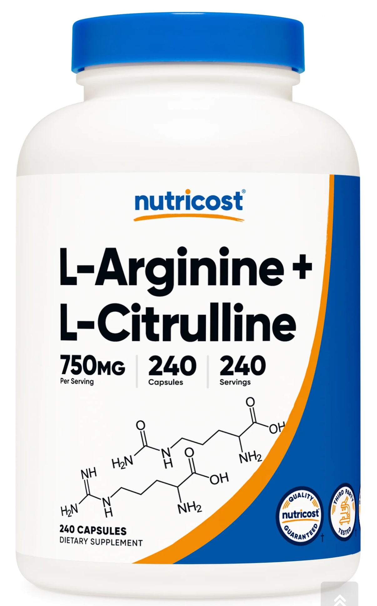 ARGININA + CITRULINA 750MG - 240 DOSES