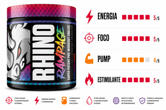 PRÉ TREINO RHINO RAMPAGE - 210G