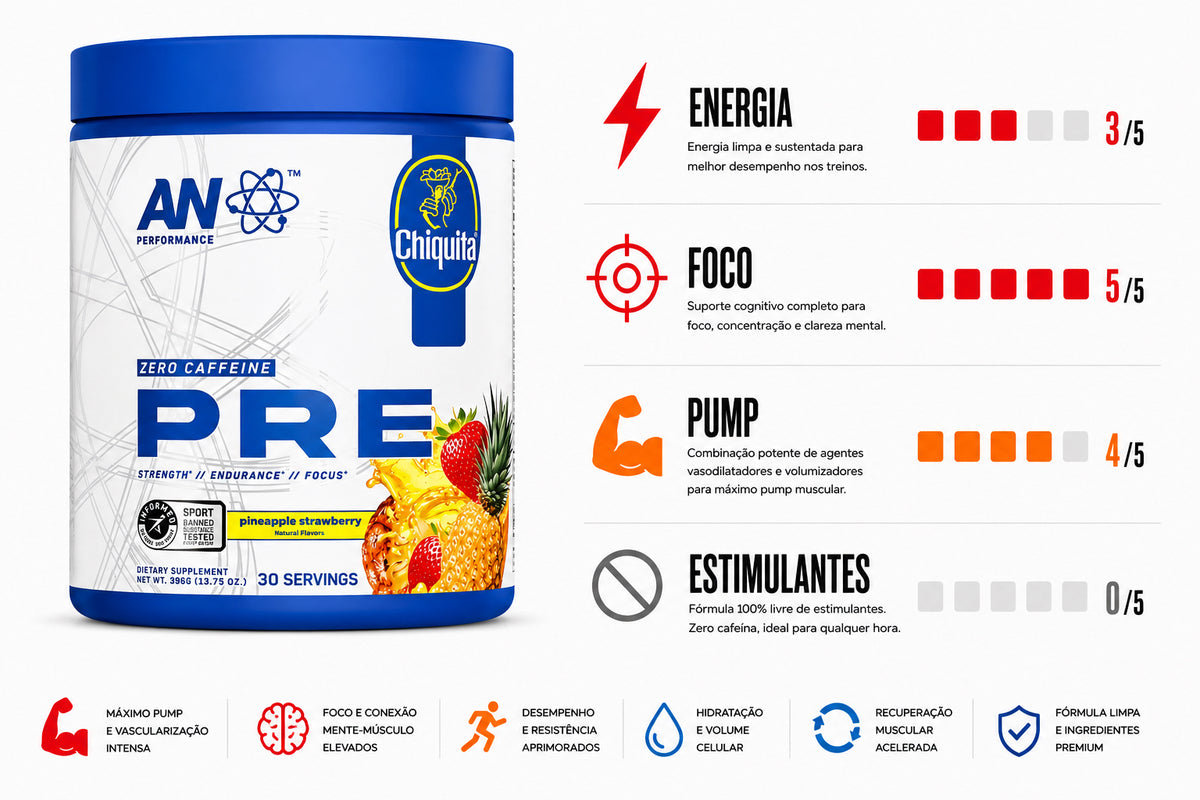PRÉ TREINO AN PERFORMANCE SEM CAFEINA - 390G