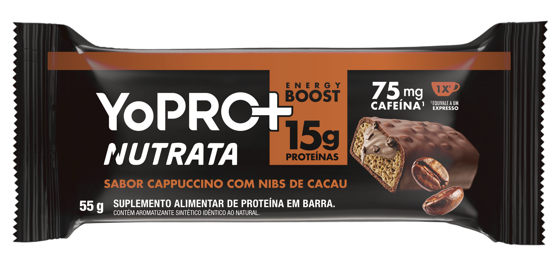 BARRA DE PROTEINA YOPRO+ CAPPUCCINO - 55G