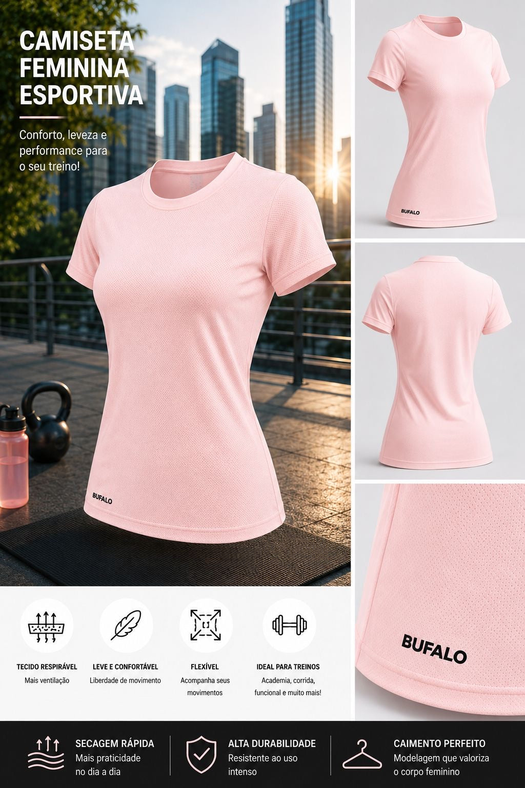 CAMISAS FEMININA DRYFIT ROSA