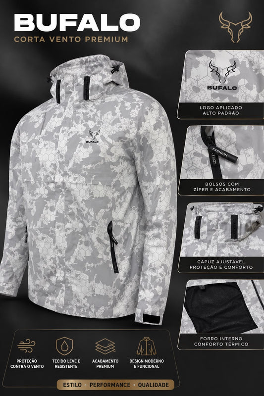 CORTA VENTO CAMUFLADA CINZA