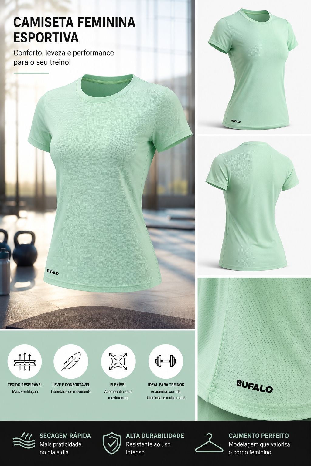CAMISAS FEMININA DRYFIT VERDE