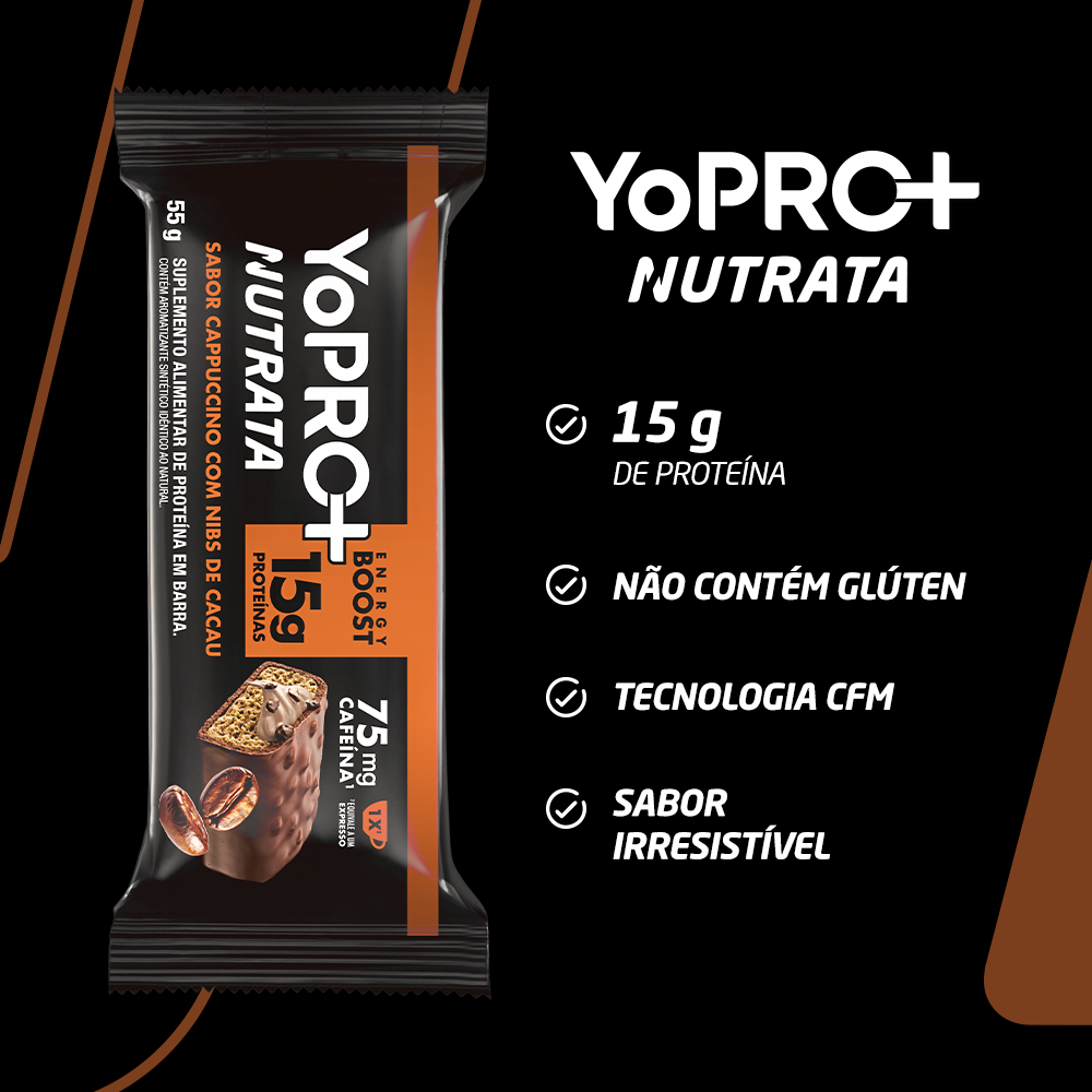 BARRA DE PROTEINA YOPRO+ CAPPUCCINO - 55G
