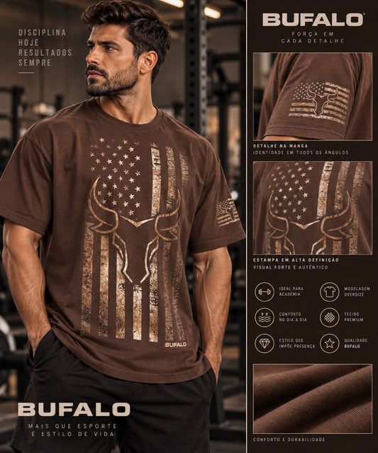 CAMISA OVERSIZED MARROM AMERICAN